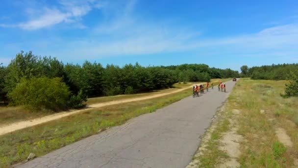 Ποδηλασία Κατά Μήκος Του Δρόμου Ποδηλατική Εκπαίδευση — Αρχείο Βίντεο
