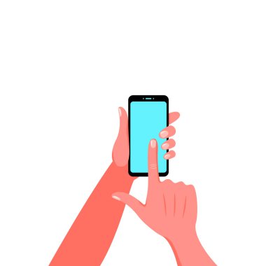 Smartphone elinde. Vektör çizim