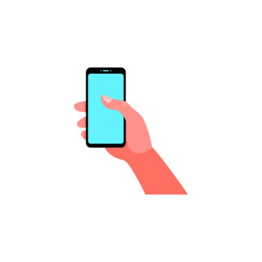 Smartphone elinde. Vektör çizim