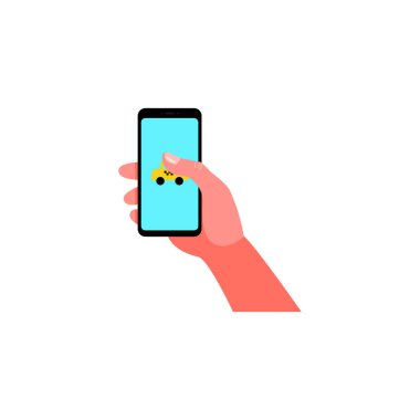 Smartphone elinde. Vektör çizim