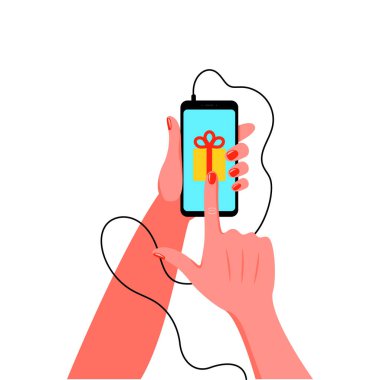 El manikür ile akıllı telefon. Vektör çizim