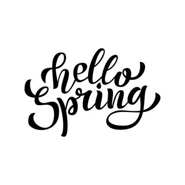 Merhaba bahar el yazı. Vektör.