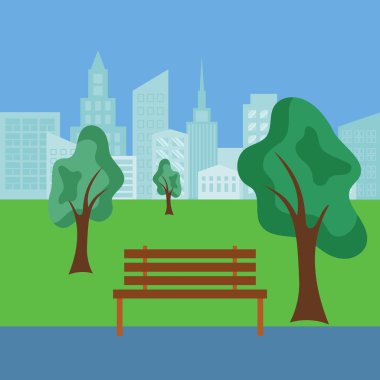 Şehir Parkı. Vektör çizim.