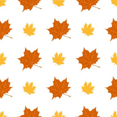 Akçaağaç yaprakları Dikişsiz vektör deseni. Sonbahar renkleri.
