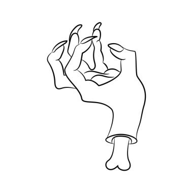 Zombi el düz çizgi anahat Inme