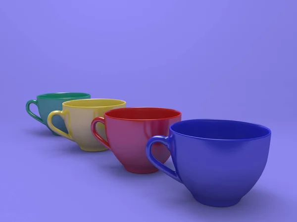 Cups of different colors — Stock Photo, Image
