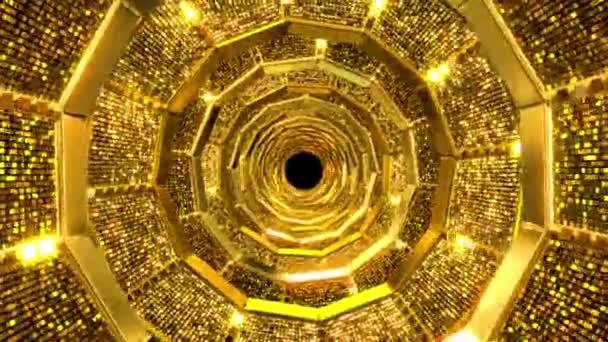 Goldenes Loch Abstrakter Hintergrund — Stockvideo