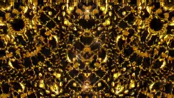 Золотий Калейдоскоп Абстрактним Фоном — стокове відео