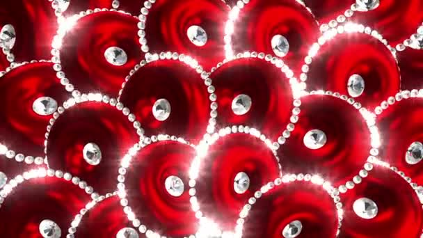 Círculos Rojos Con Diamantes — Vídeos de Stock