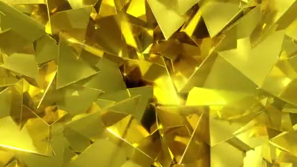 Glänzende Goldene Dreiecke Hintergrund — Stockvideo