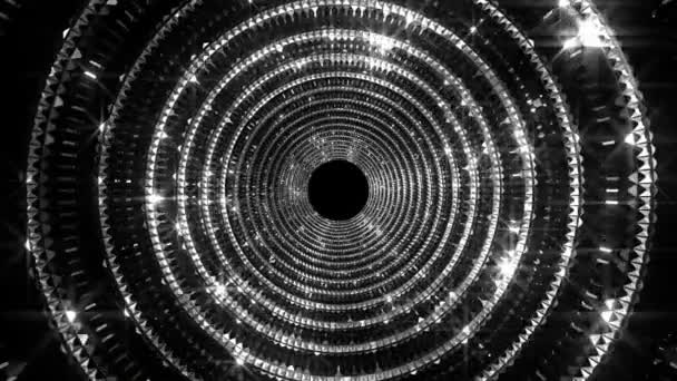 銀黒きらびやかなトンネル — ストック動画