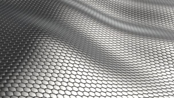 Shiny Silver Hexagons Background — Stock Video