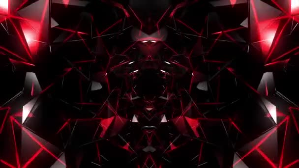 Techno Tunnel Roter Hintergrund — Stockvideo