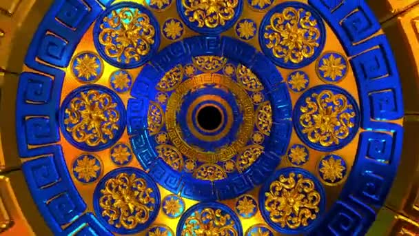 Túnel Flor Azul Dourado — Vídeo de Stock