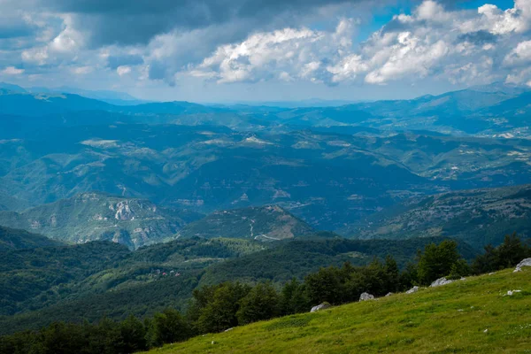Łańcuch Gór Gran Sasso Prati Tivo Prowincja Teramo Region Abruzji — Zdjęcie stockowe