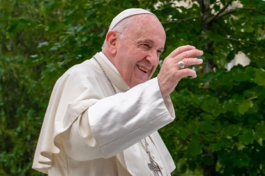 Iasi, Romania - May 2019: Pope Francis clipart
