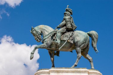 Vittorio Emanuele Binicilik Heykeli, Altare della Patria, Piazza Venezia, Roma İtalya