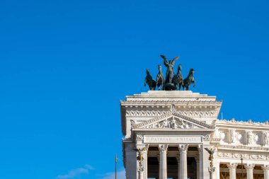 Quadriga Anıtı Vittorio Emanuele, Altare della Patria, Piazza Venezia, Roma İtalya üstüne