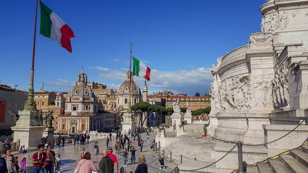 Uitzicht Vanaf Voorkant Van Altare Della Patria Piazza Venezia Rome — Stockfoto