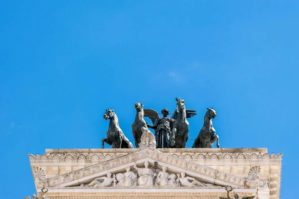 Quadriga Parte Superior Del Monumento Vittorio Emanuele Altare Della Patria — Foto de Stock