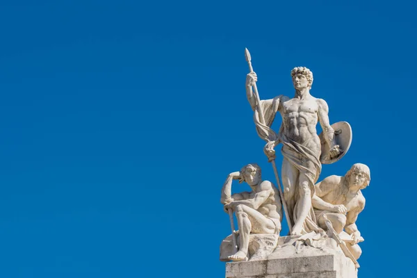 Escultura Parte Del Monumento Vittorio Emanuele Altare Della Patria Piazza — Foto de Stock