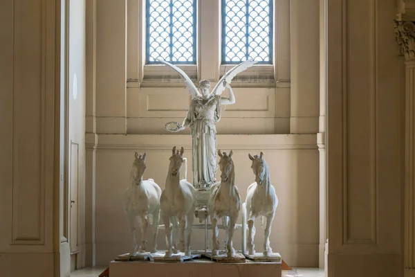 Estátua Deusa Victoria Equitação Quadriga Altare Della Patria Roma Itália — Fotografia de Stock