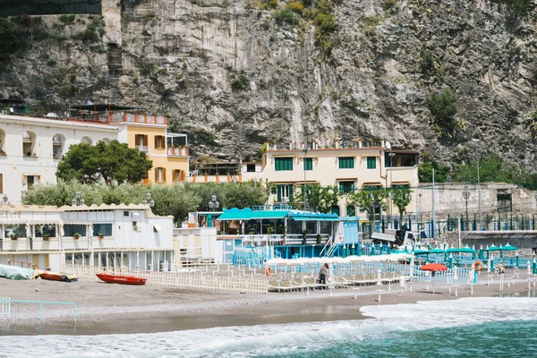 Spiaggia Minori Maiori Dalla Costiera Amalfitana Campania — Foto Stock