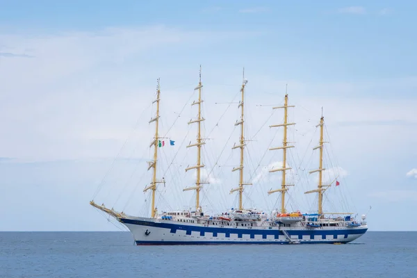 Sailing Ship Amalfi Harbor Marina Coppola Amalfi Port Province Salerno Stock Image