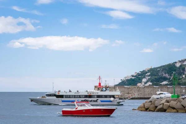 Yacht Amalfi Harbor Marina Coppola Amalfi Port Province Salerno Region Stock Image