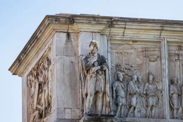 Estatua Sobre Arco Constantino Foro Romano Roma Italia — Foto de Stock