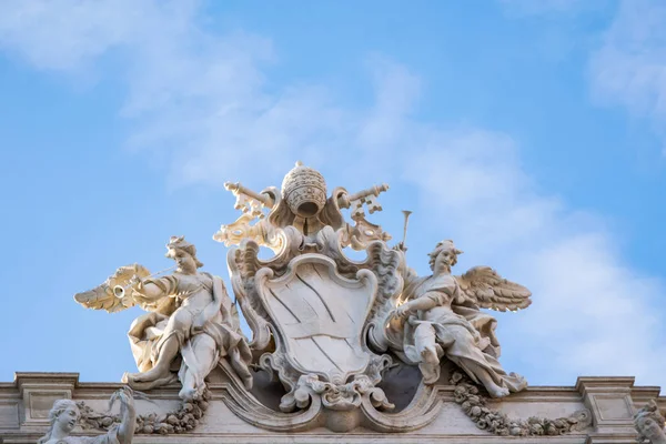 Escultura Mármol Fontana Trevi Roma Italia — Foto de Stock