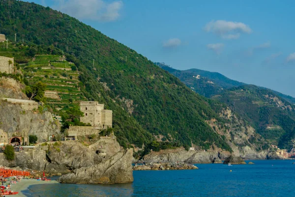 Beach Monterosso Mare Coastal Village Cinque Terre Italy Royalty Free Stock Photos