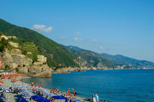 Beach Monterosso Mare Coastal Village Cinque Terre Italy Stock Photo