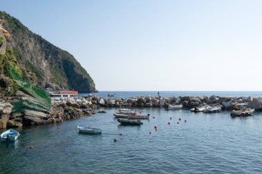 Riomaggiore limanında, Cinque Terre, La Spezia, İtalya