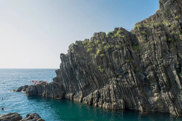 Riomaggiore Cliffs Blue Sea Cinque Terre Spezia Italy Royalty Free Stock Photos