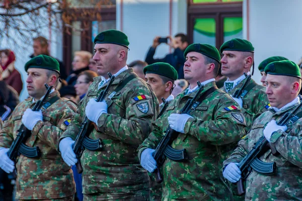 Roemeense Soldaten Parade Van December Vanuit Vatra Dornei — Stockfoto