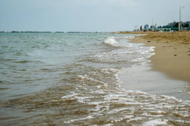 San Benedetto del Tronto plajı, Adriyatik Denizi, Ascoli Piceno, İtalya