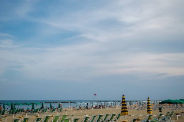 San Benedetto del Tronto plajı, Adriyatik Denizi, Ascoli Piceno, İtalya