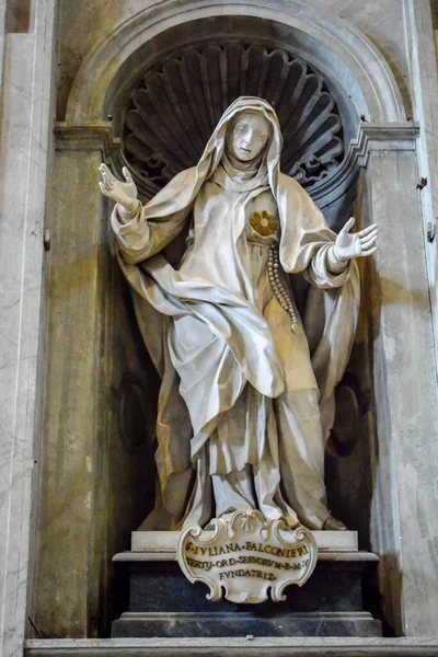 Aziz Juliana Falconieri Heykeli Aziz Peter Bazilikası Vatikan Talya — Stok fotoğraf