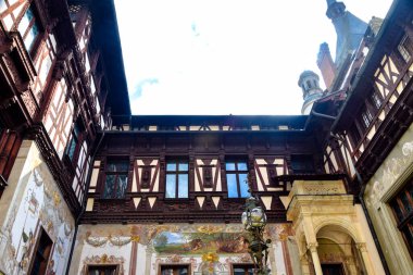 Peles Kalesi, Sinaia, Prahova ve Romanya 'nın duvarları içindeki tarihi tablolar