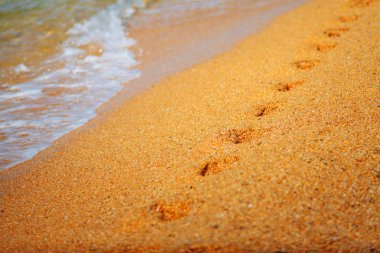 Deniz kumlarında ayak izleri.