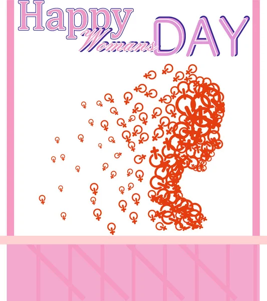 International Women Day Sign Woman White Background — Stock Vector