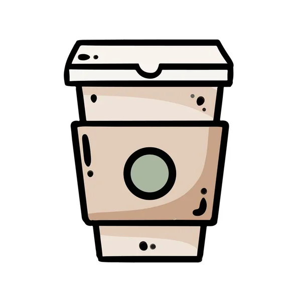 Hand drawn coffee cup to go. Ecological and zero-waste doodle cup doodle. Vector icon isolated