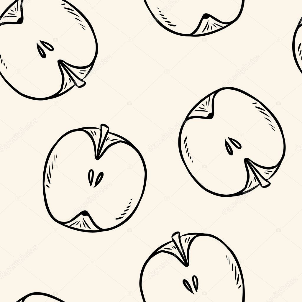 Cute Cut In Half Apples Natural Drawn Seamless Pattern Wallpaper Cartoon Style Decoration Background Tile Premium Vector In Adobe Illustrator Ai Ai Format Encapsulated Postscript Eps Eps Format