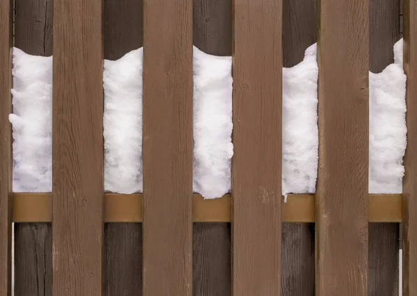 Textura Gardului Vechi Din Lemn Acoperit Zăpadă Cadru Complet — Fotografie, imagine de stoc