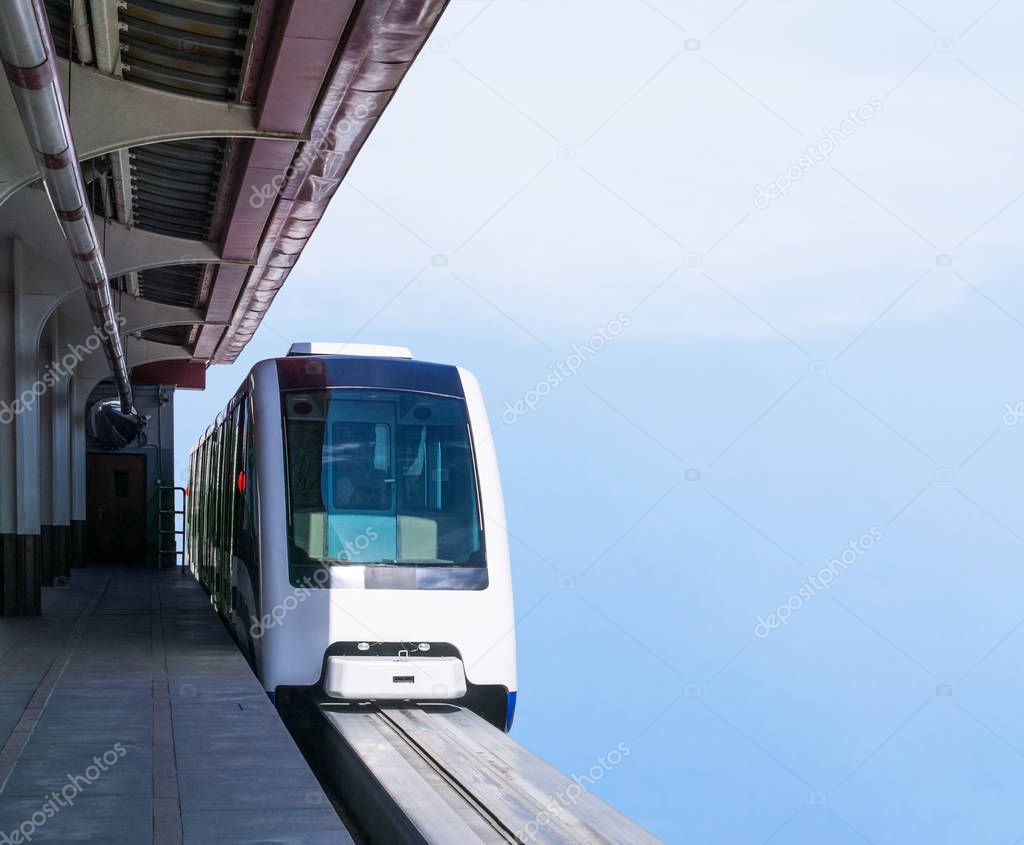 Monorail train on station