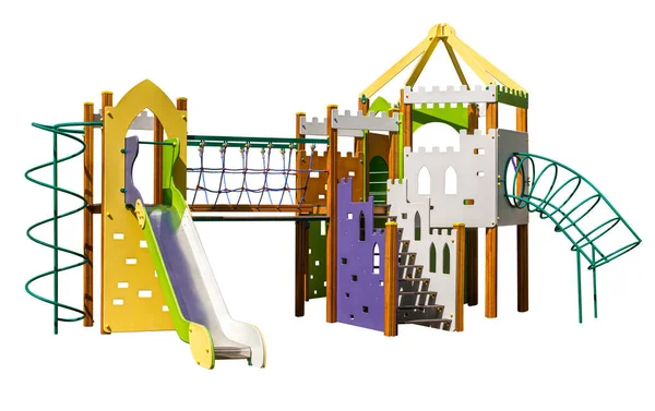 Complexo Jogo Com Slide Escadas Equipamento Para Parque Infantil Sem — Fotografia de Stock