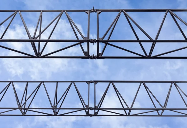 Fragmento Estructura Metálica Temporal Para Colocar Letreros Publicitarios Aire Libre — Foto de Stock