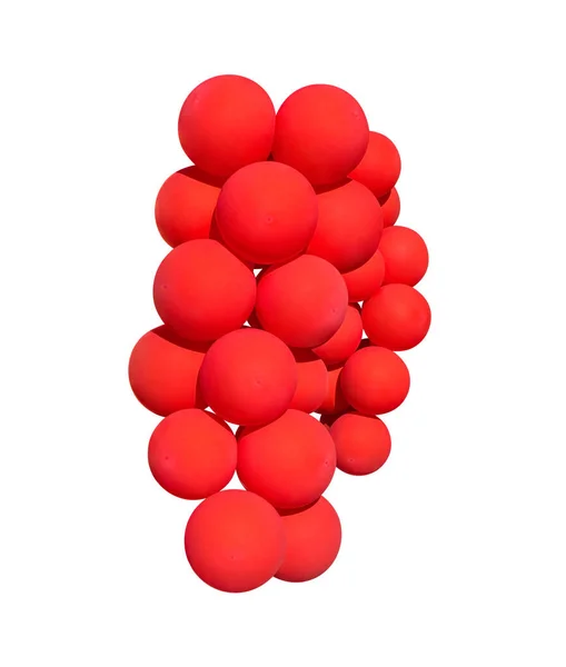 Ett Gäng Röda Luftballonger Isolerade Vit Bakgrund — Stockfoto