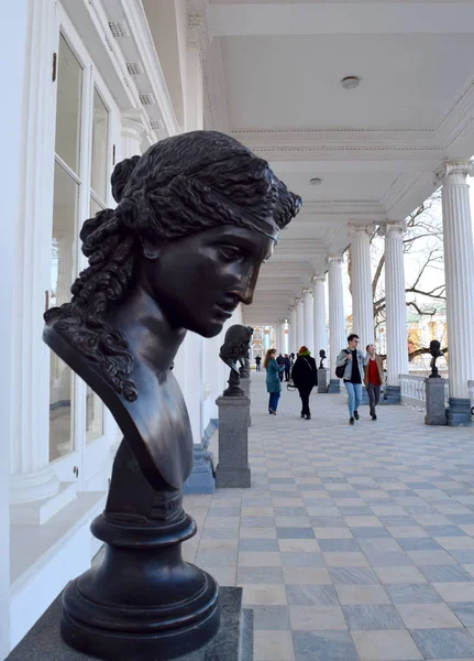 Rzeźba Głowy Mężczyzny Siele Sankt Petersburgu Rosja — Zdjęcie stockowe